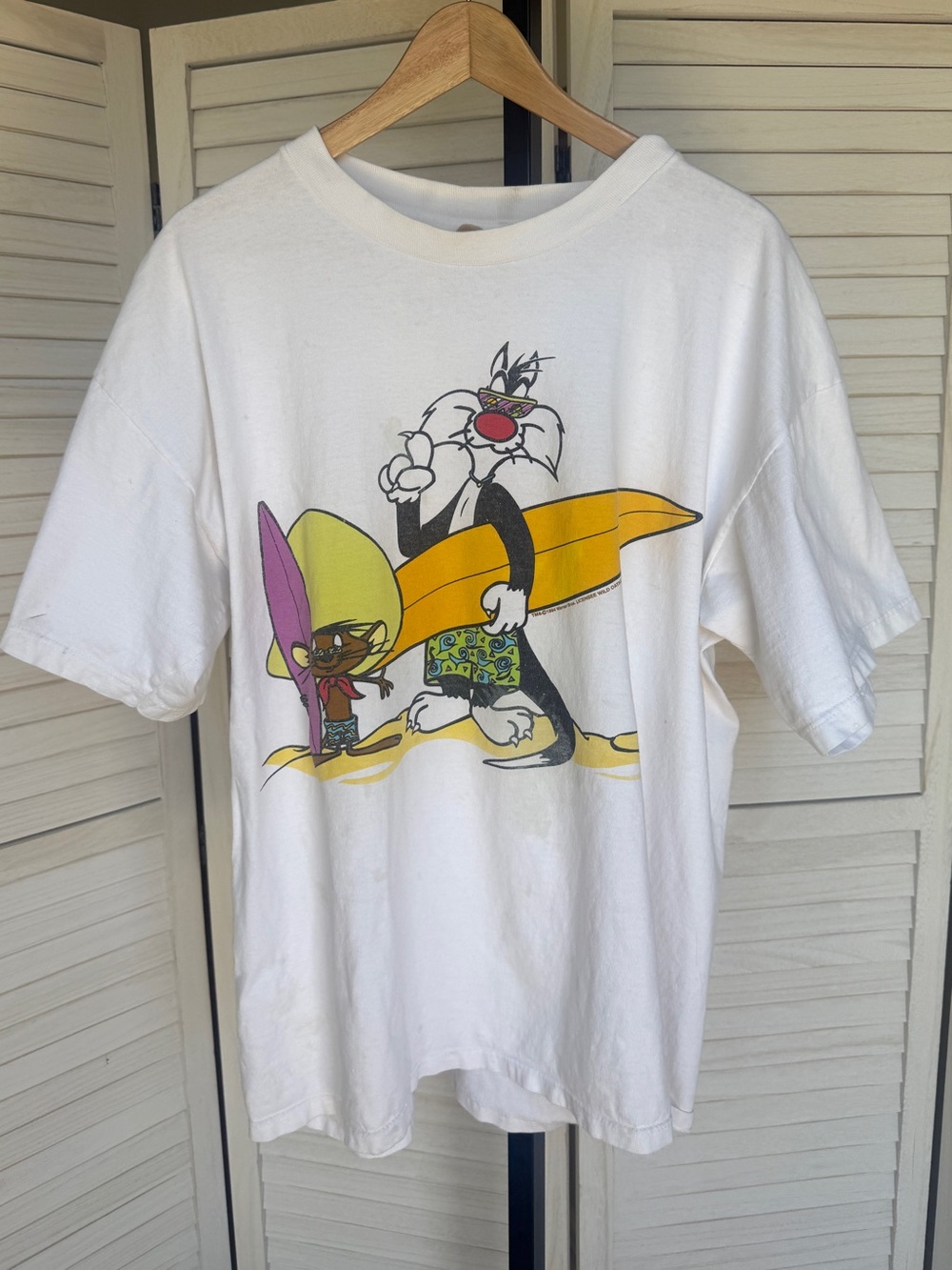 90's Vintage Looney Tunes T-Shirt Sylvester The Cat Speedy Gonzales Sz XL